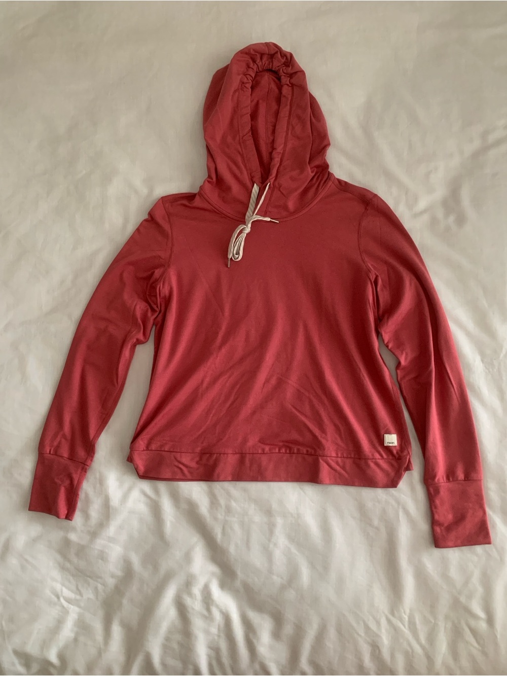 Vuori Halo Essential Hoodie DreamKnit Pullover Sweatshirt Rose Coral Pink XS EUC